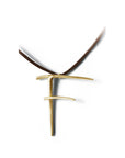 F / 14k yellow gold lettres pendant