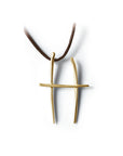 H / 14k yellow gold lettres pendant