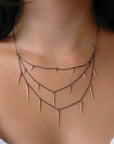 small point three tier necklace