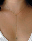 diamond briolette plunge necklace