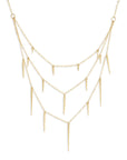 18k yellow gold small point three tier necklace