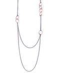 14k rose gold small "o" scatter necklace