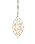 14k yellow gold / 27" 14k yellow gold chain arabesque petal pendant