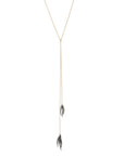 sterling silver plated in black rhodium/14k yellow gold ankole tassle sautoir