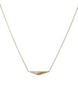 14k yellow gold/white pave diamonds horizontal shard necklace
