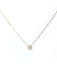 18k yellow gold with white pave diamonds / kernel tiny totem necklace