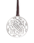sterling silver / 42" leather cord with caps arabesque medallion