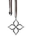 sterling silver plated in black rhodium arabesque star pendant