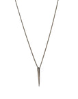 sterling silver plated in black rhodium tapered swell necklace