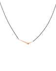 18k rose gold with oxidized silver chain / medium mirror points necklace
