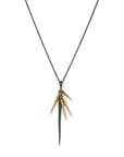 oxidized silver/14k yellow gold small point cluster necklace