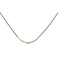 14k yellow gold/oxidized silver chain mirror arpent necklace