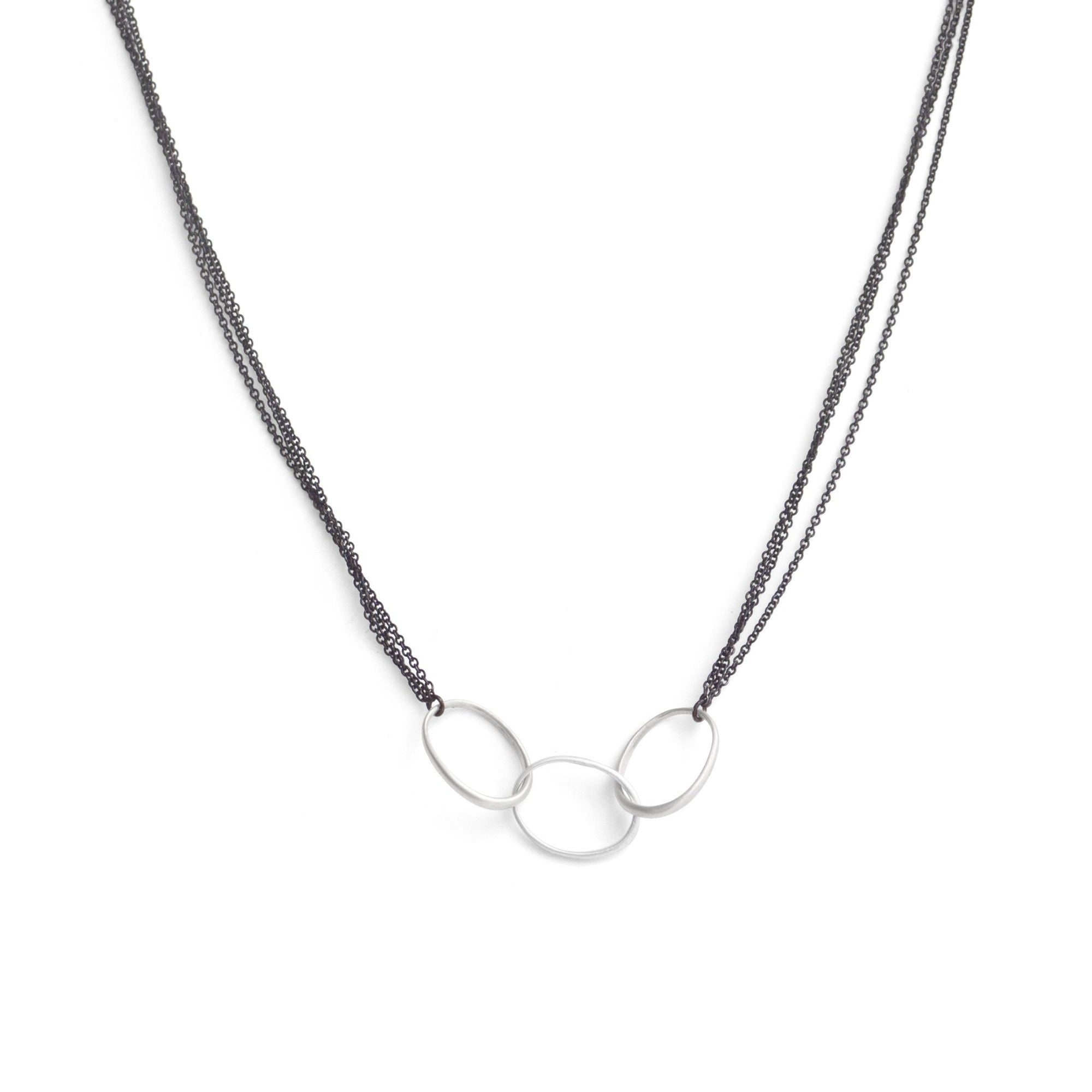 sterling silver small "o" trinity necklace