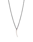 sterling silver on an oxidized sterling silver chain tiny sliver necklace