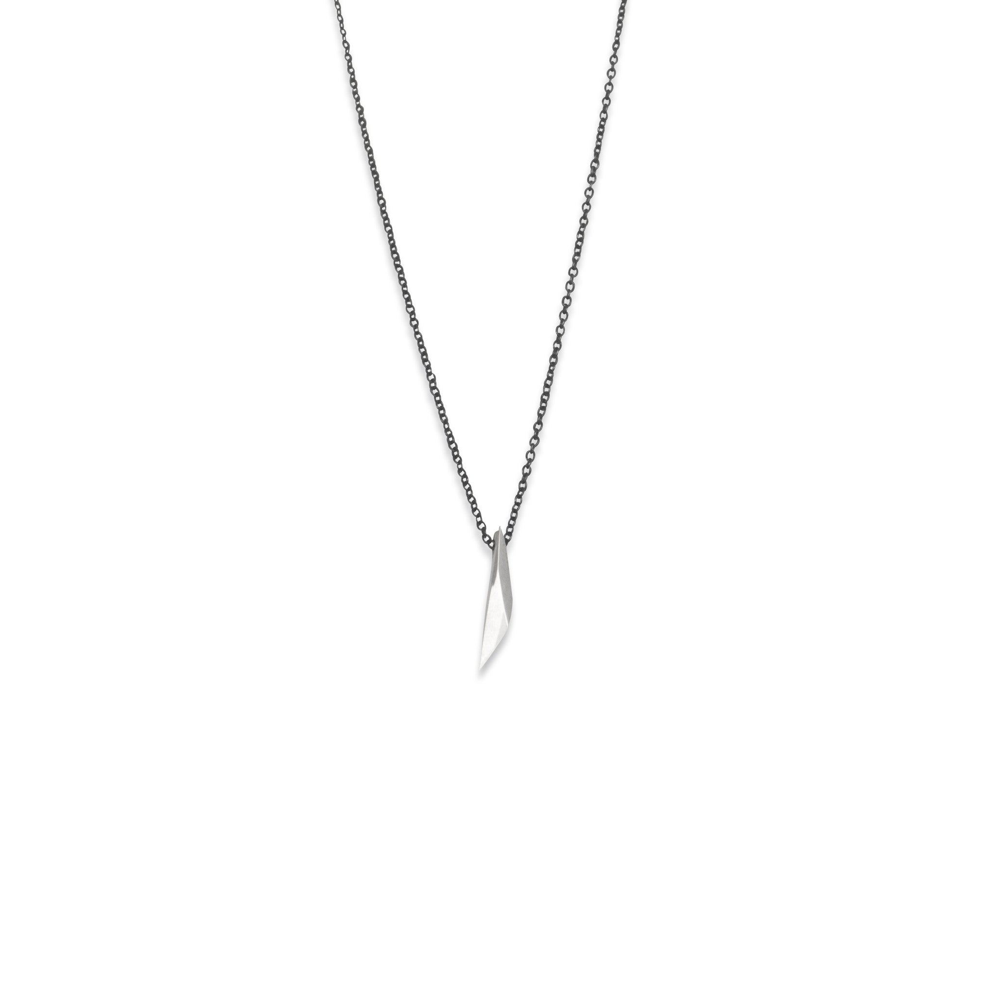 sterling silver/oxi chain vertical shard necklace