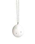 sterling silver on a sterling silver chain with white diamonds large disc pendant