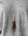 wood point cluster necklace
