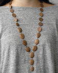oval wood totem necklace