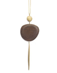 bocote/bronze wood oval and point pendant