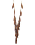 bloodwood/bronze oval wood cascade necklace