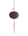 rosewood/sterling silver wood oval and point pendant