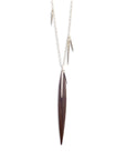 rosewood/silver wood point scatter necklace