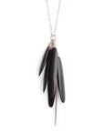 ebony/sterling silver wood tassle & spicula necklace