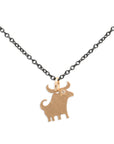ox / 14k gold/oxidized silver chinese zodiac charms