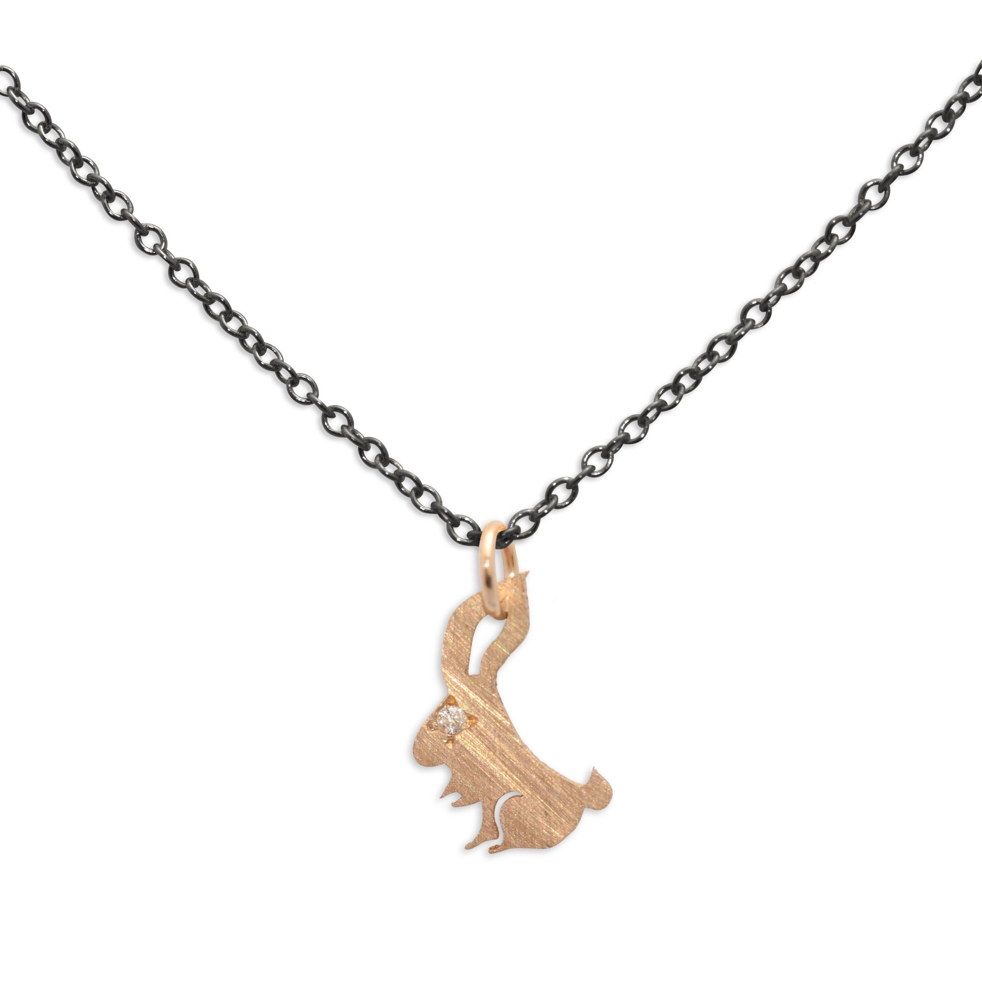 rabbit / 14k gold / oxidized silver chinese zodiac charms
