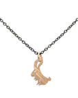 rabbit / 14k gold/oxidized silver chinese zodiac charms