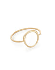 14k yellow gold w/ white diamond / 6 offset circle ring