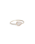 14k yellow gold / 5 simple diamond slice ring