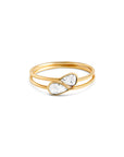 simple pear diamond stacking ring