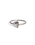14k white gold plated in black rhodium / 5 simple diamond slice ring