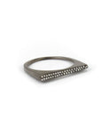 14k white gold plated in black rhodium / 5 pavé shard stacking rings