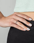 simple gray diamond stacking ring