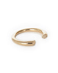 14k yellow gold w/white diamonds / thick / 6 arpent stacking rings with diamonds