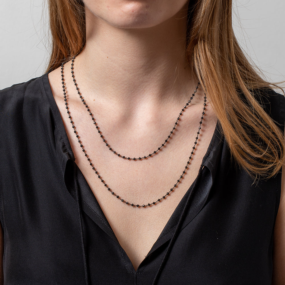 rough cut black diamond necklace – Marion Cage