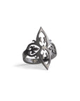 sterling silver plated in black rhodium / 5 arabesque cocktail ring
