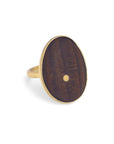 bocote/bronze / 7 oval wood inlay ring