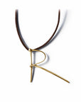 R / 14k yellow gold lettres pendant