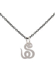 snake / silver/oxidized silver chinese zodiac charms
