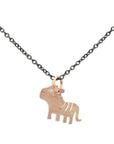 tiger / 14k gold/oxidized silver chinese zodiac charms