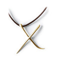 X / 14k yellow gold lettres pendant