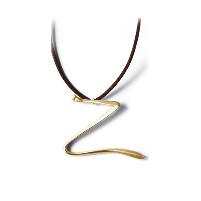 Z / 14k yellow gold lettres pendant