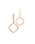 14k rose gold small clover earrings