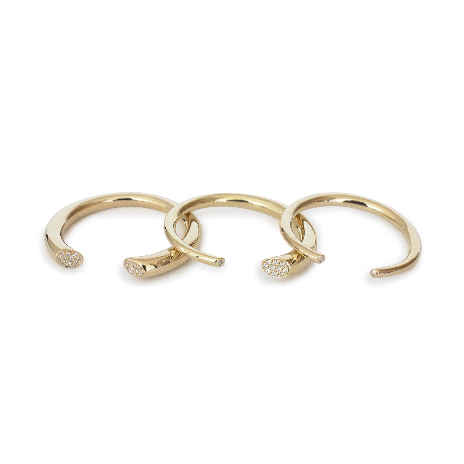  arpent stacking rings with diamonds