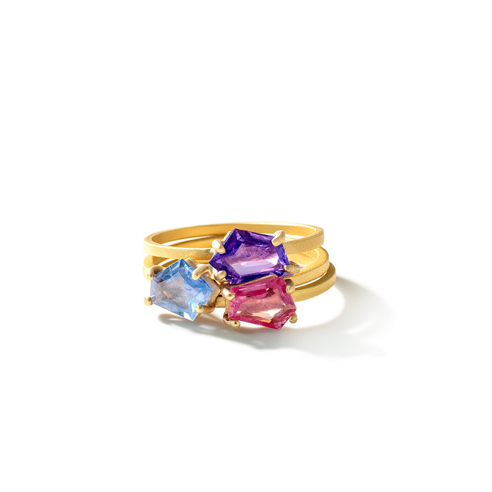 one-of-a-kind sapphire stacking rings