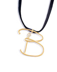 B lettres pendant with pavé diamonds