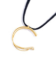 C lettres pendant with pavé diamonds